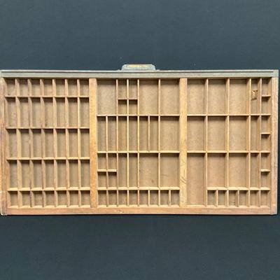Vintage 32” Wooden Letterpress Tray