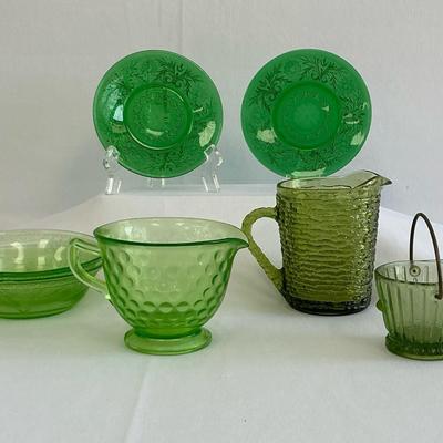 Vintage Green Glassware