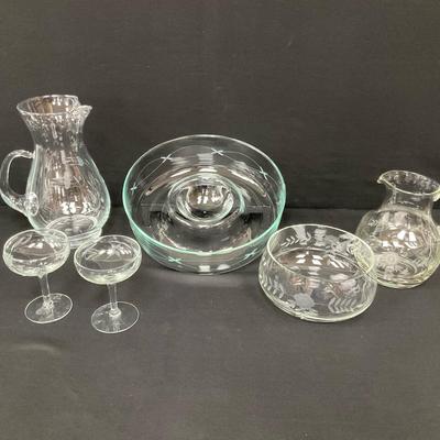 Vintage Etched Glass Party Collection