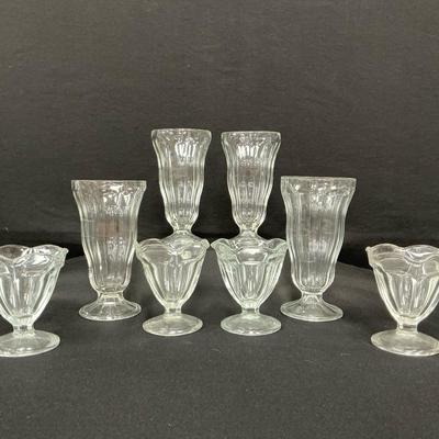 Anchor Hocking Footed Sherbet & Soda Fountain Glasses 