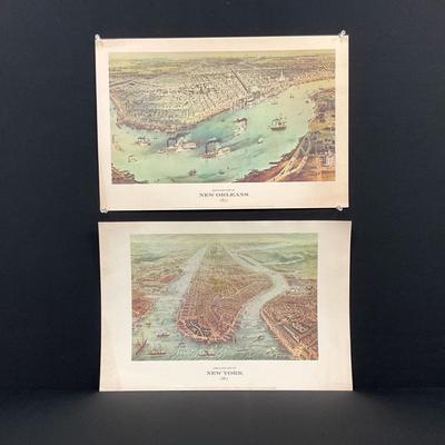 Lithographs Of New York City And New Orleans