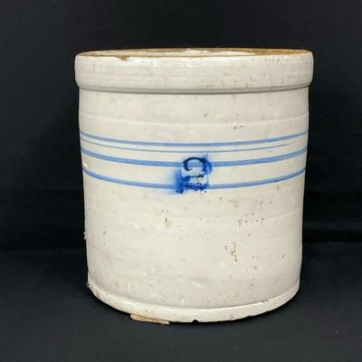 Vintage Stoneware Crock, Cobalt Blue