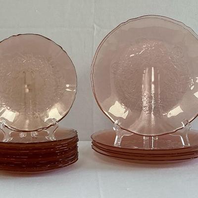 French Rosa Pink Plates By Arcoroc 