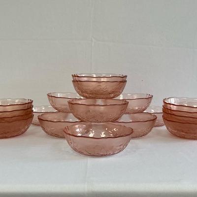French Rosa Pink Bowls By Arcoroc