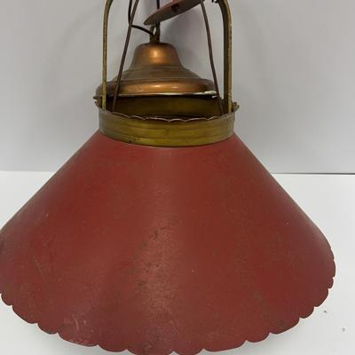 Sale Photo Thumbnail #14: Vintage Metal Electric Hanging Light | Farmhouse | Country