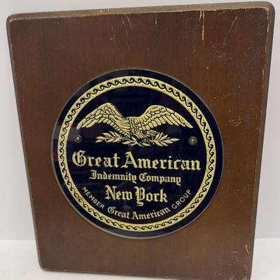 Sale Photo Thumbnail #49: Vintage Great American Indemnity Company Plaque
