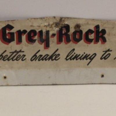Sale Photo Thumbnail #25: Vintage Grey‑Rock Enamel Metal Advertising Sign 