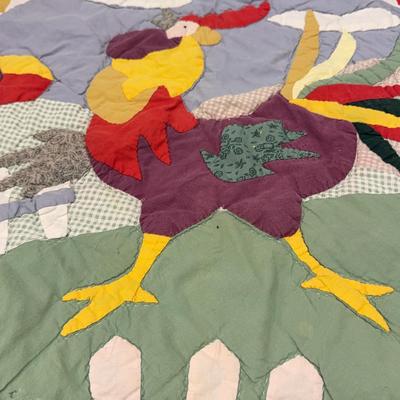 Sale Photo Thumbnail #38: Vintage Quilt | Farm Scene