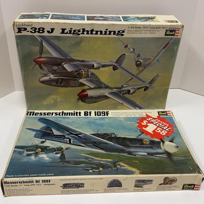 Sale Photo Thumbnail #233: Revell Lockheed P-38J Lightning 1:32 Scale | Messerschmitt Bf 109F 1:32 Scale