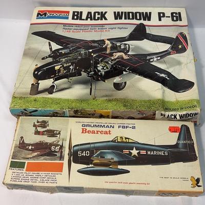 Sale Photo Thumbnail #125: Monogram Black Widow P-61 1:48 Scale | Grumman F8F-2 Bearcat 
