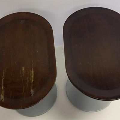Sale Photo Thumbnail #75: Mid Century Modern Wood & Metal End Tables (2) 