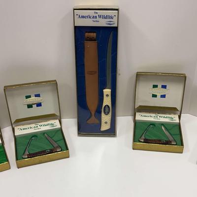 Sale Photo Thumbnail #169: American Wildlife Series - Set A (5 Boxed Knives) 
