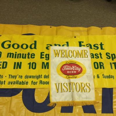 Sale Photo Thumbnail #45: Vintage Vinyl Advertisement Signs 
