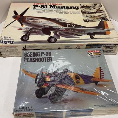 Sale Photo Thumbnail #285: Hasegawa Boeing P-26 Peashooter 1:32 Scale | MPC P-51 Mustang 1:24 Scale
