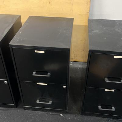 Small Black Filing Cabinets (3)