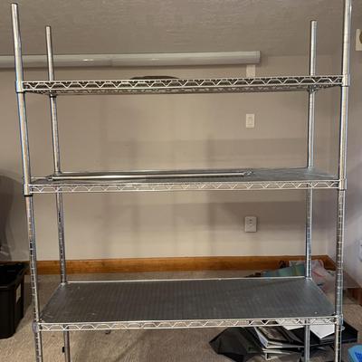 4 tier silver shelving rack