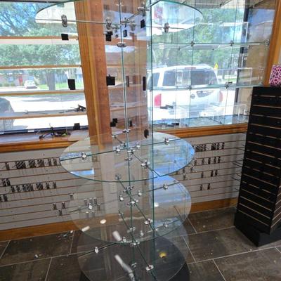 Large Glass Rotating Display Shelf 