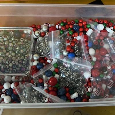 Assortment of various charms, beads, and head pins (mystery lot)