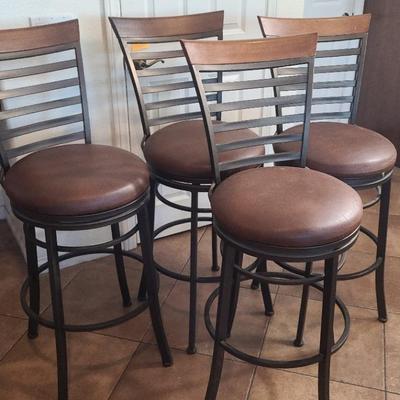 Wood and Metal Bar Stools