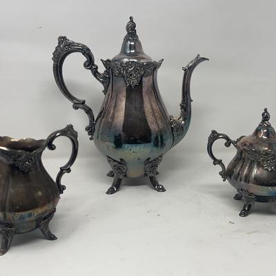 Silver Plated Tea Pot And Creamers