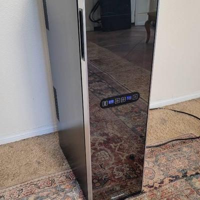 Wine Enthusiast 18-Bottle Slimline Dual Zone Wine Cooler with Upright Bottle Storage 