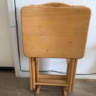 TV TRAYS, Set of 4 With Stand