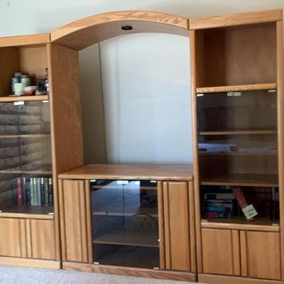 Entertainment Center. Items In The Shelf Not Included. 