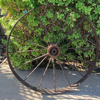 Antique Four Foot Metal Wagon Wheel