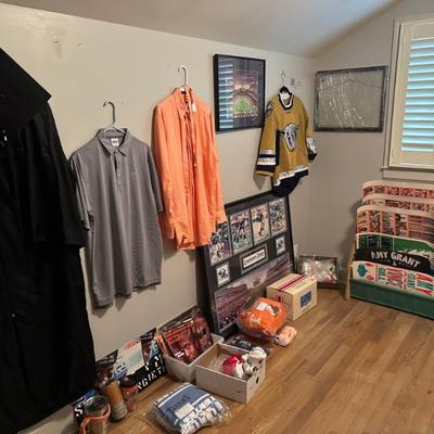 Various sports items for UT, Titans and Preds. Including framed AFC Titans Championship, rare UT Trading Cards on full sheets uncut,...