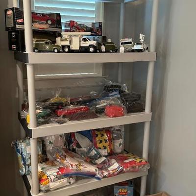 Vintage Collector Cars & Trucks. Vintage Lionel Trains, Accessories and large amount of track. Vintage Children's sheets...
