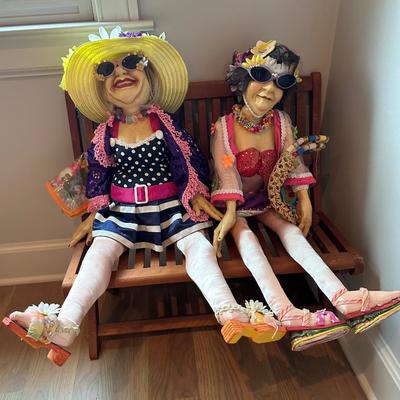 Very rare Katherine's Collection 32" Dolls Mae & Eula
