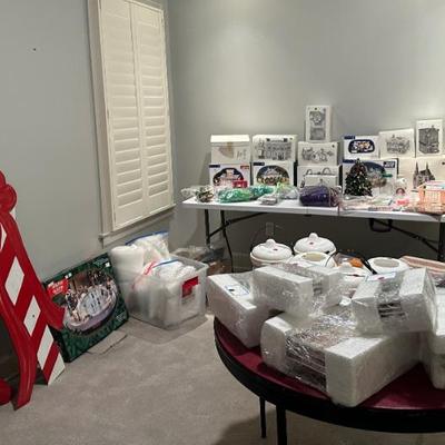 Large collection of Vintage Dept. 56 Snow Village, Holiday Dishes and more