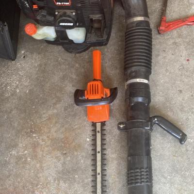ECHO Backpack Blower and B&D Hedge Trimmer 
