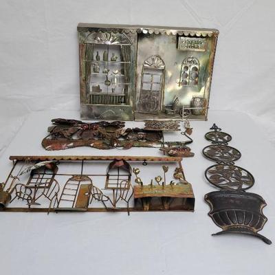 (4) Metal Art Pieces 