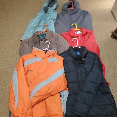 (6) Men's Jackets-Russell, London Fog, Columbia
