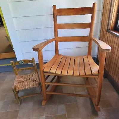 (2) Wooden Chairs
