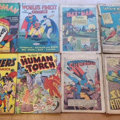 Old 10 Cent Comic Books, Hangman, The Human Torch, All Winners
