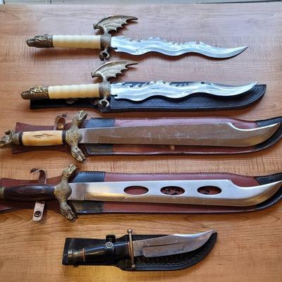 5 Knives Lot, 3 Chipaway Cutlery & Surgical Steel 