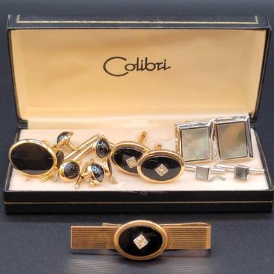 Men's Lot - Six Cufflinks Pairs & Kreisler 14k Rolled Gold Money Clip