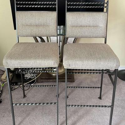 2 Metal Bar Stools 