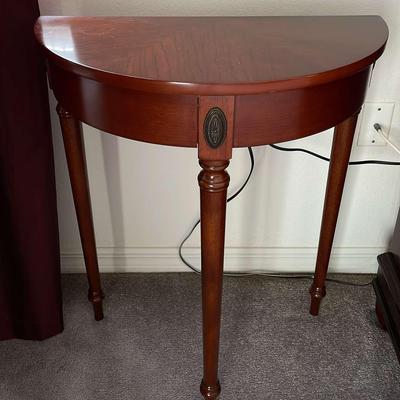 Bombay Cherry Color Wood Half Moon Table