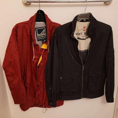 Men's Tommy Bahama Jacket Size S and Sperry Top Side Jacket Size M 