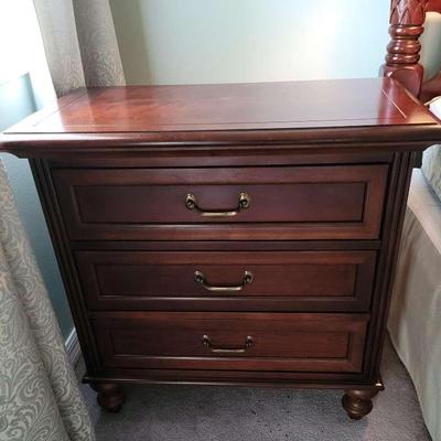 Cherry Color 3 Drawer Nightstand