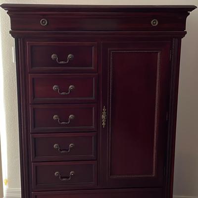 Cherry Color Highboy Dresser