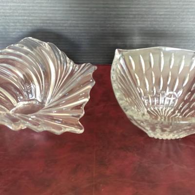 Mikasa Crystal Belle Epoque Swirl Bowl And Tear Drops Square Bowl