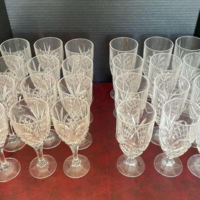 Shannon Crystal Ice Tea Glasses + Wine Glasses Set of 12 In Box