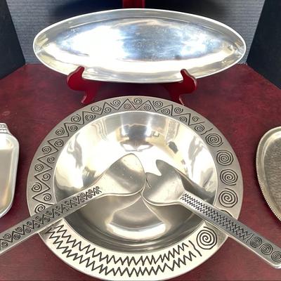 Wilton Armetale And Other Silver Metal Serving Pieces