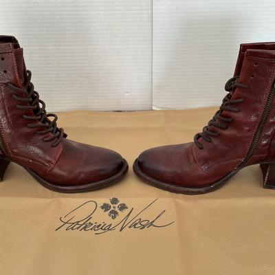 Patricia Nash Designs Merlot Womens Leather Booties Size 7.5