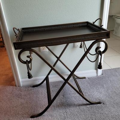 Dark Bronze Metal Tray Table