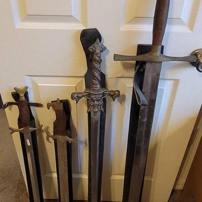4 Large Fantasy Swords 